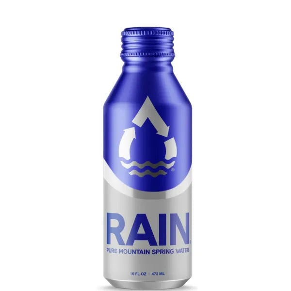 RAIN® – Pure Mountain Spring Water 16 FLOZ/473 mL , Recyclable Aluminum Bottle