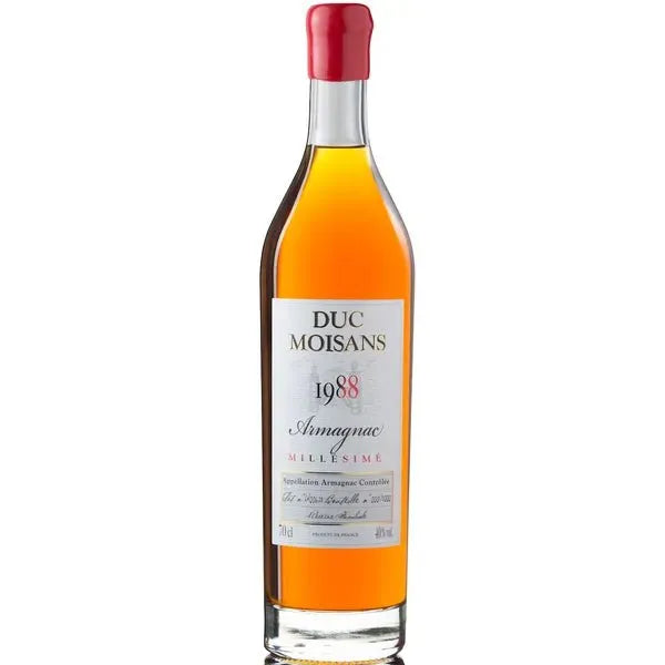 Armagnac , DUC MOISANS Vintage 1988 , Petite Champagne 750 mL , 43%